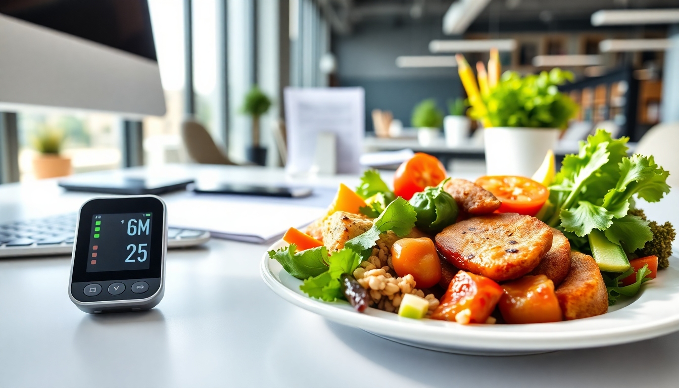 健康的なランチを食べるビジネスマン